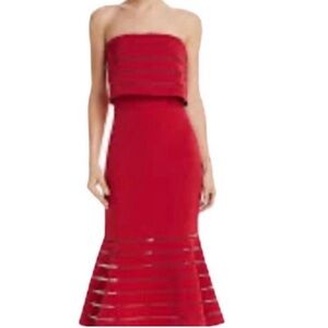 C/MEO collective red strapless dress